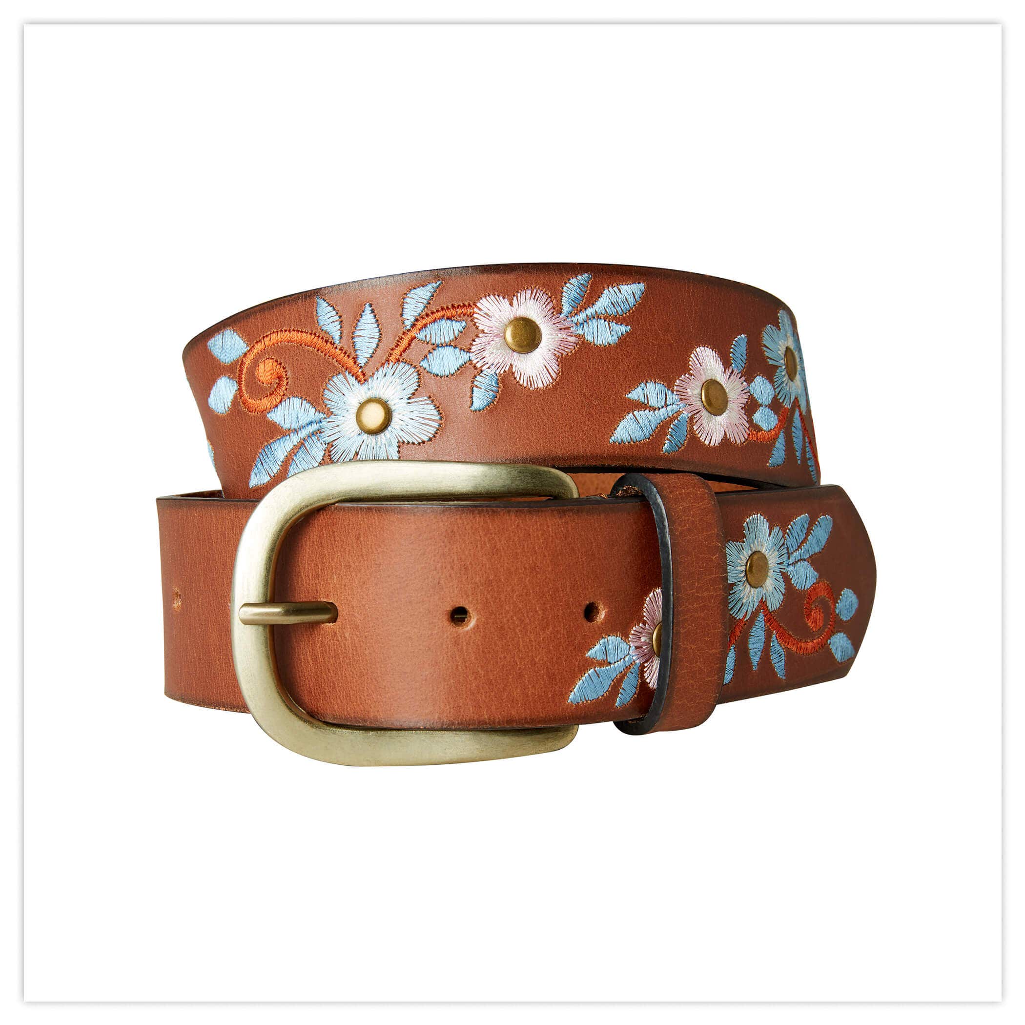 Stunning Embroidered LEather Belt 