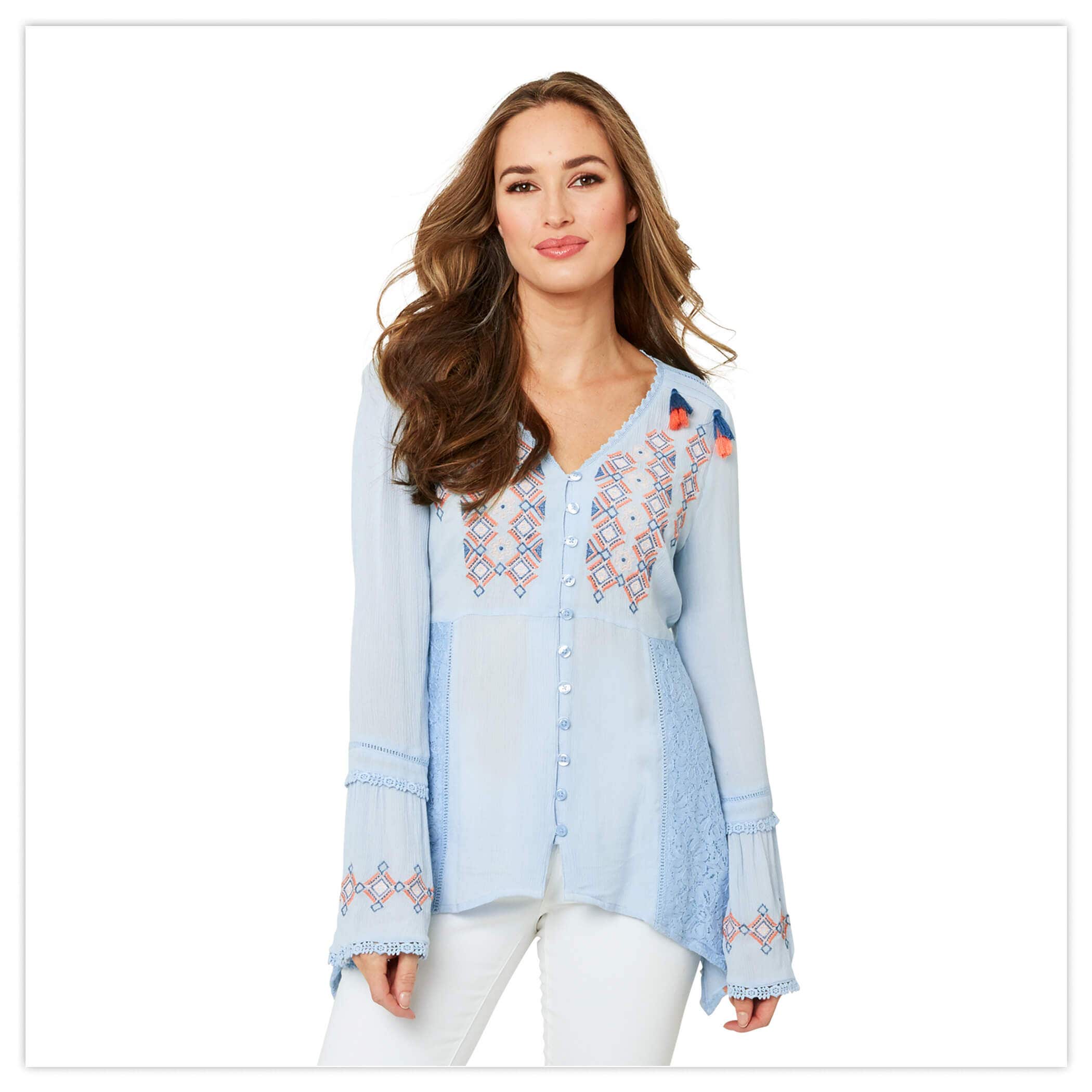 Joe Browns Crinkle Embroidered Blouse