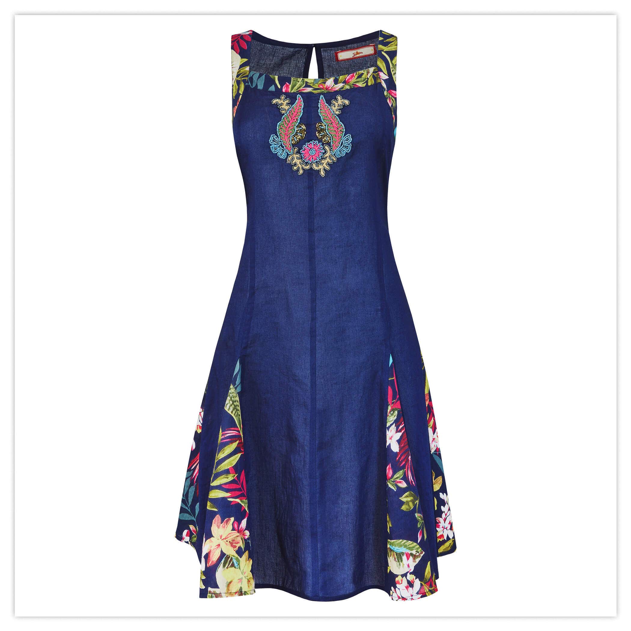 EMBROIDERED GODET TUNIC