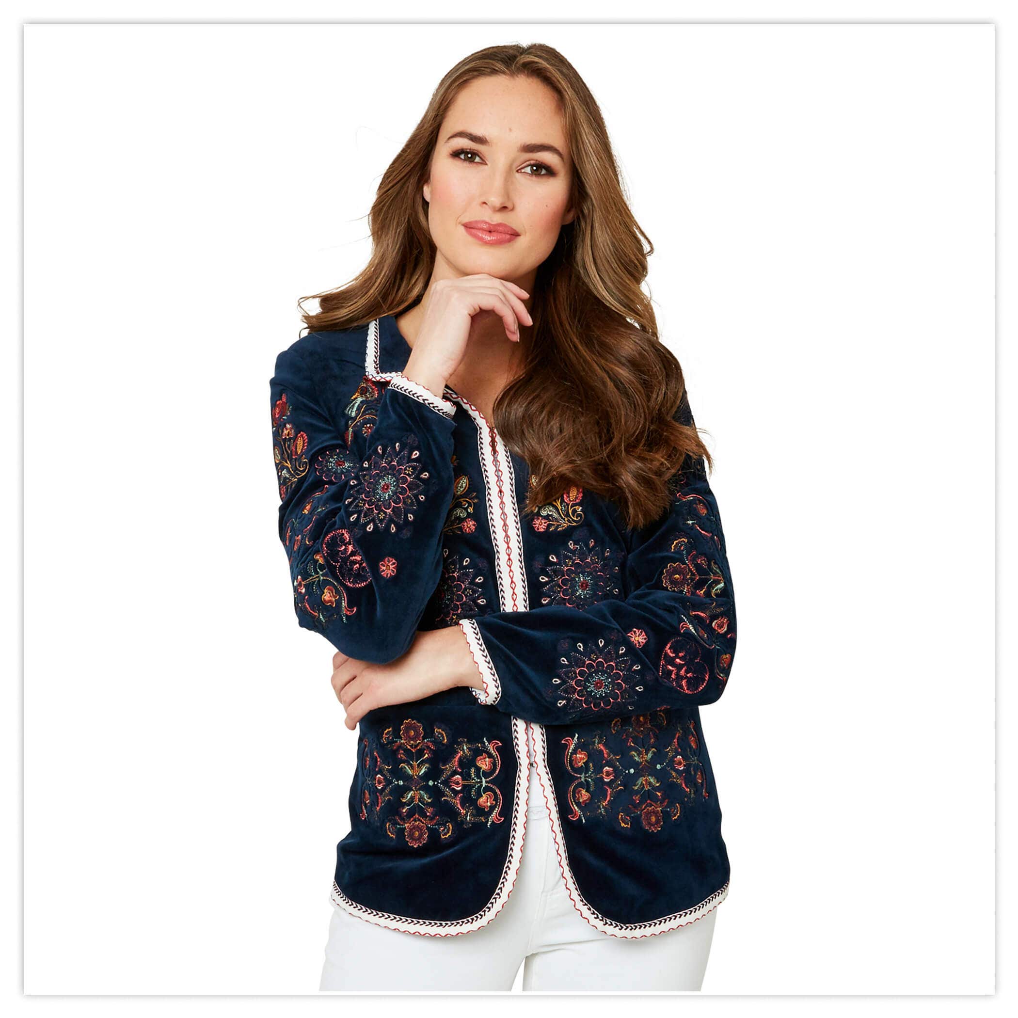 Embroidered Velvet Jacket