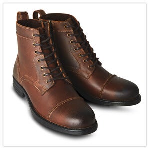 Joe Browns Oiled Top Stitch Boots in Brown