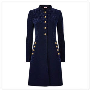 Joe Browns Virtuous Velvet Coat in Navy