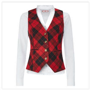 Cherry Check Waistcoat