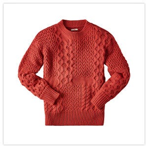 Joe Browns Women's Crew Neck Cable Jumper in Coral