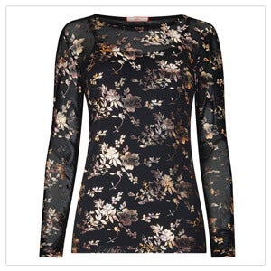 Joe Browns Women's Metallic Print Mesh Top