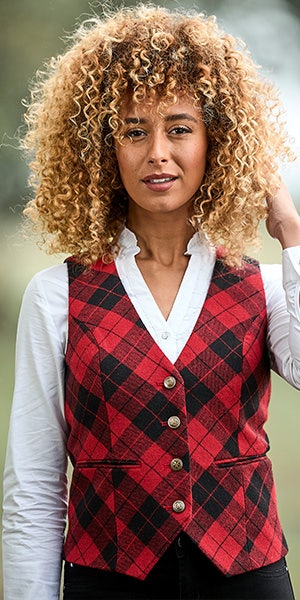 Cherry Check Waistcoat