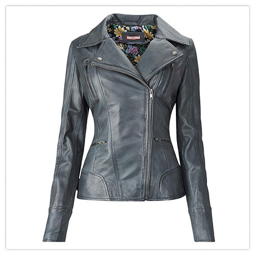 Joe Browns Classic Leather Jacket in Grey