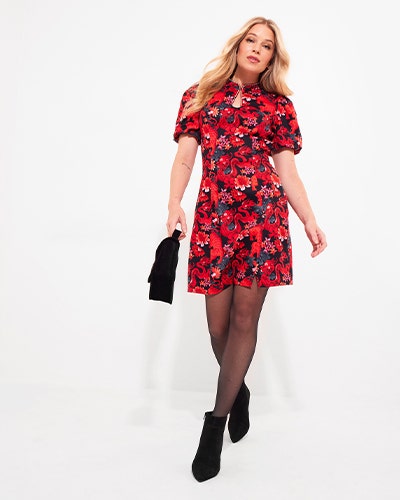 Patterned dress to wear to a wedding