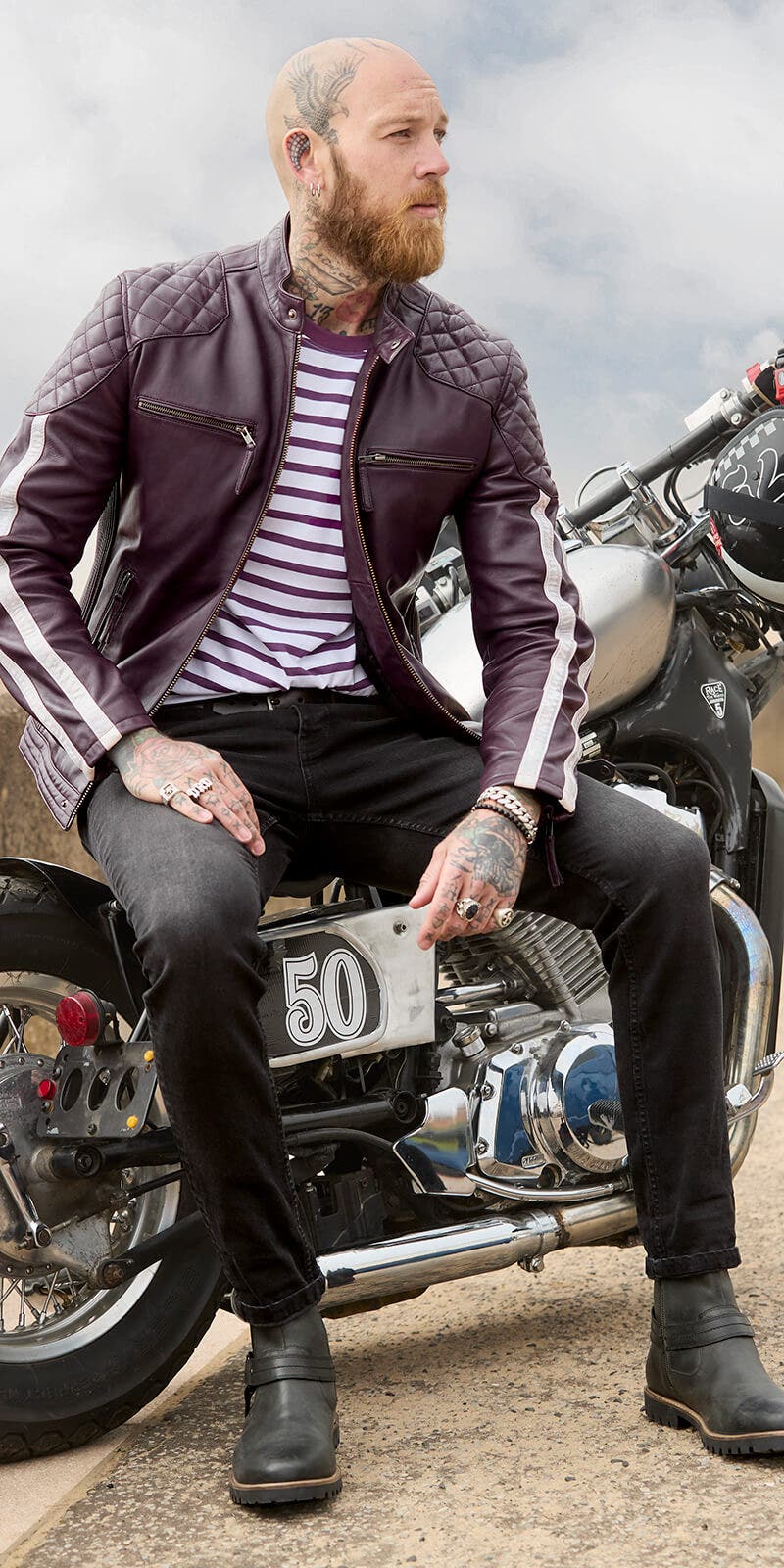 Joe Browns Purple Racer Leather Jacket