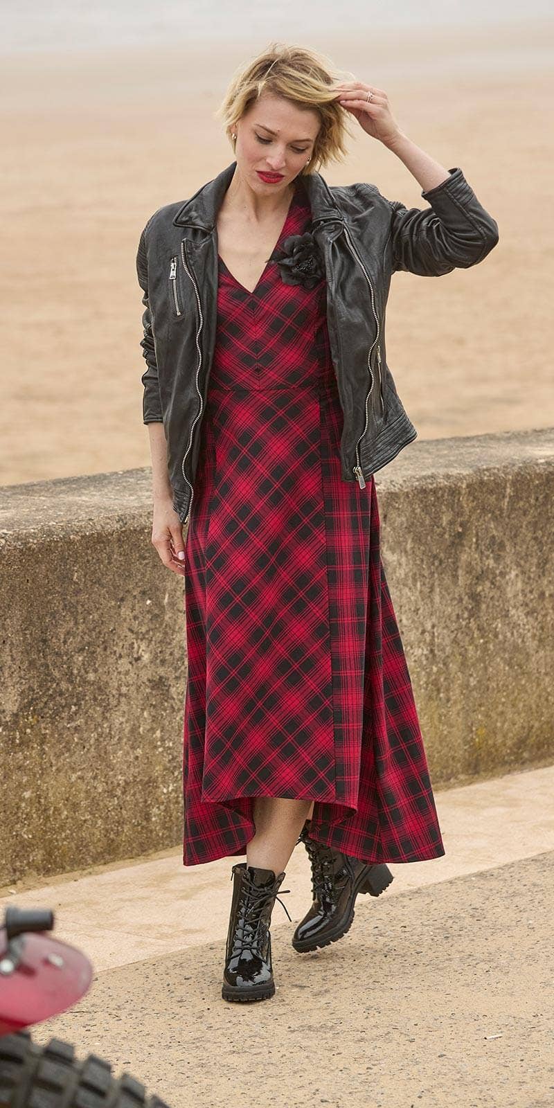 Joe Browns Dixie Check Dress With Corsage