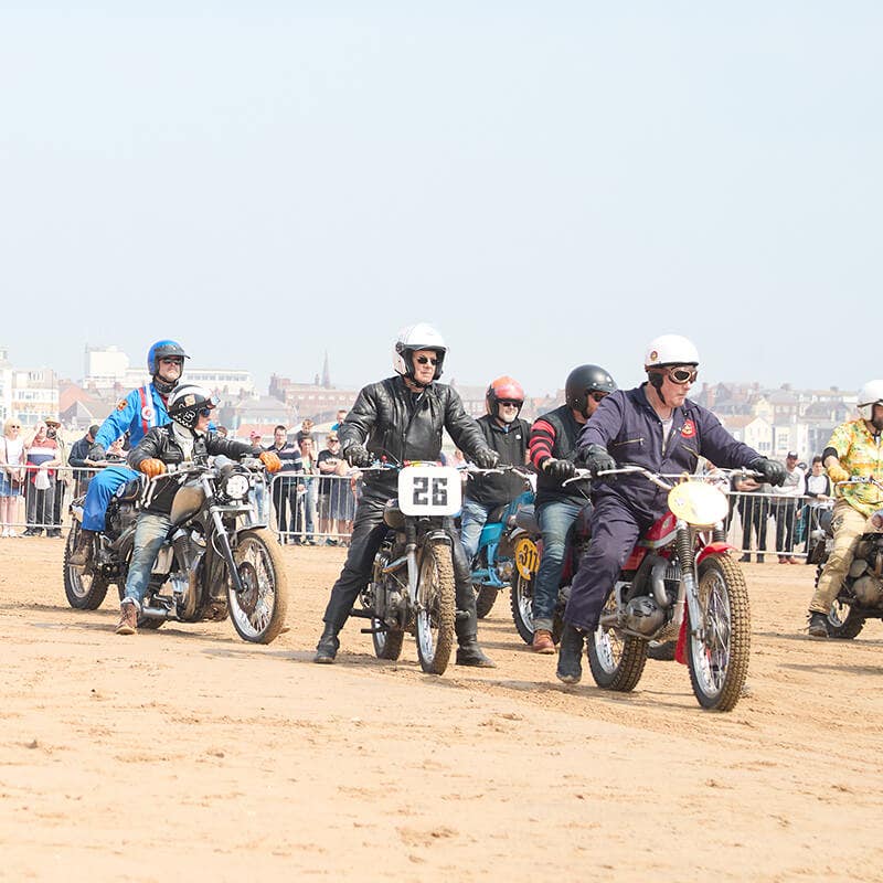 Kev Lines Up With The Other Riders To Start The Race
