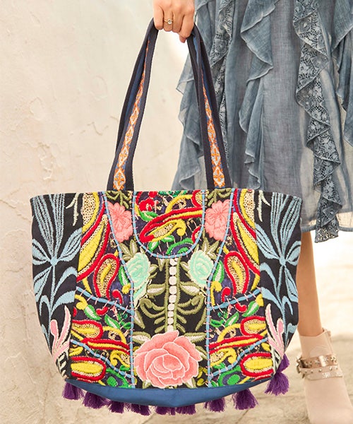 Ibiza Town Patchwork Tote Bag