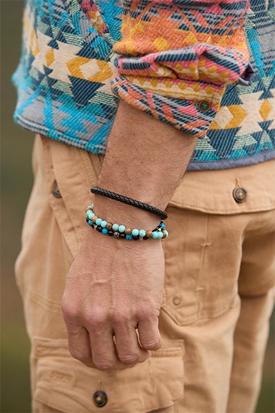 Drifter Leather and Stone Bracelet