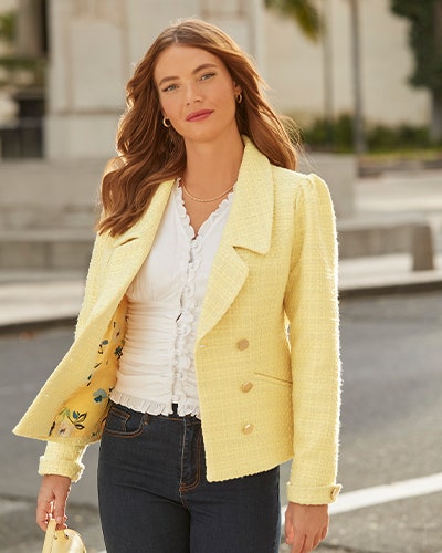 Jeans and Yellow Blazer