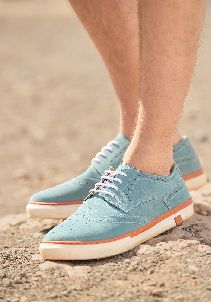 Brogue Detail Suede Pumps