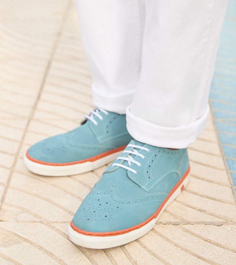 Brogue Detail Suede Pumps