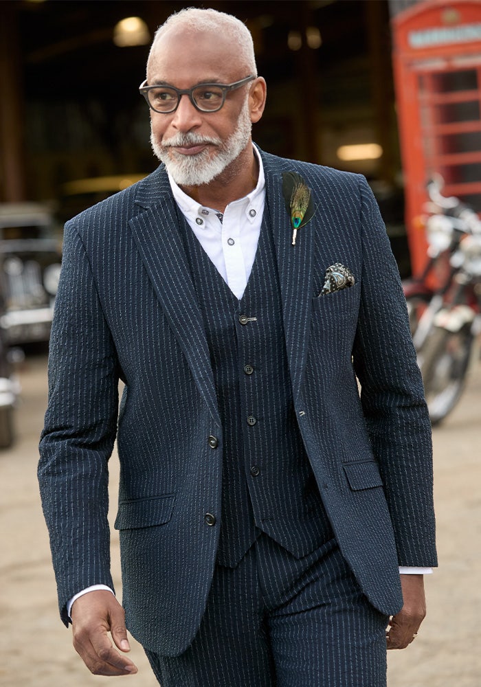 Pinstripe Textured Blazer