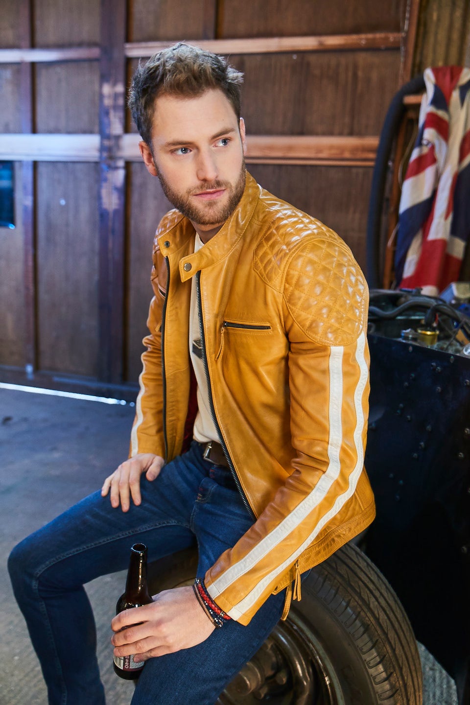 Vintage Yellow Leather Jacket