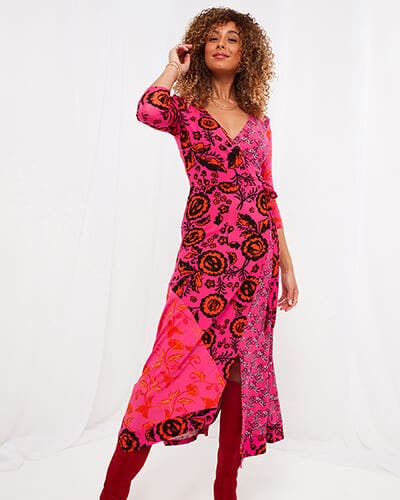 ROBYN WRAP JERSEY DRESS