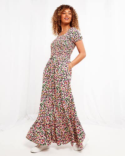 ELLIE SHIRRED JERSEY DRESS