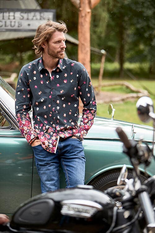 Floral Border Print Shirt