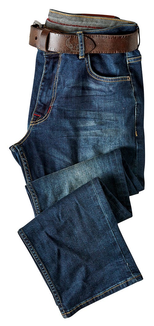 Dark Distress Straight Jeans 