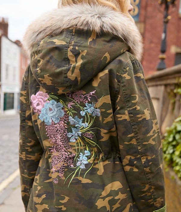 Embroidered Parka Jacket