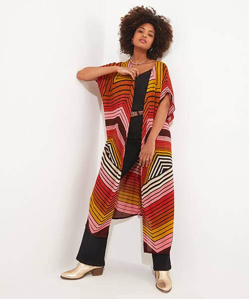 LIZZIE LONGLINE SLEEVELESS KIMONO