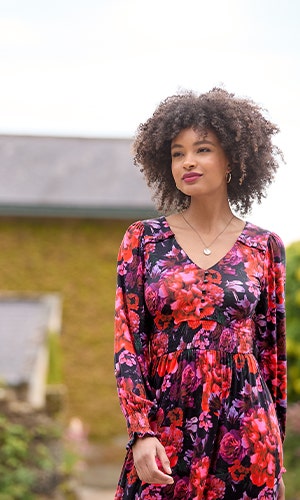 Floral dress for winter occasions