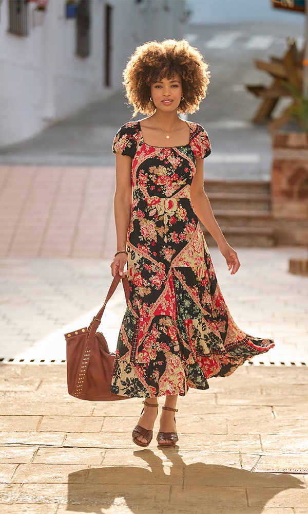 Patchwork Printed Maxi Dress