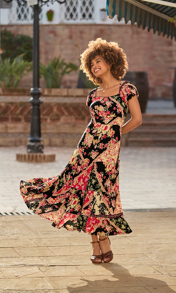 Sasha Patchwork Printed Maxi Dress