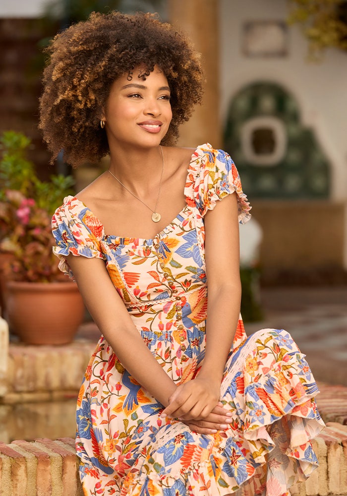 Birds of Paradise Printed Dress