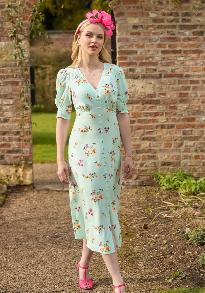 Delilah Ditsy Print Midi Dress