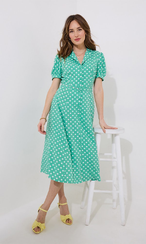 Nina Polka Dot Midi Dress