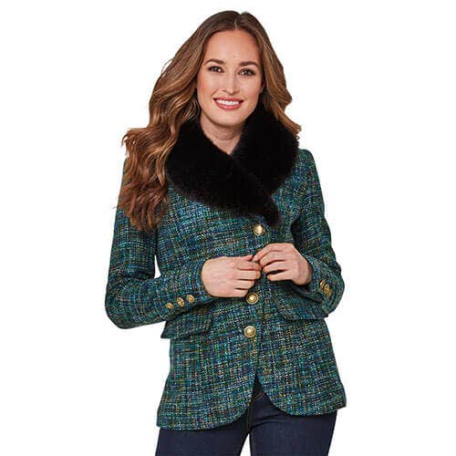 Faux Fur Collar Jacket