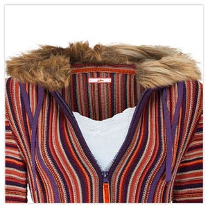Funky Faux Fur Hooded Knit