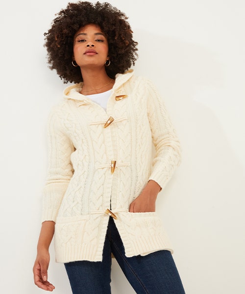 Cable Hooded Cardigan