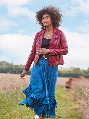 Women's Leather Biker Jacket