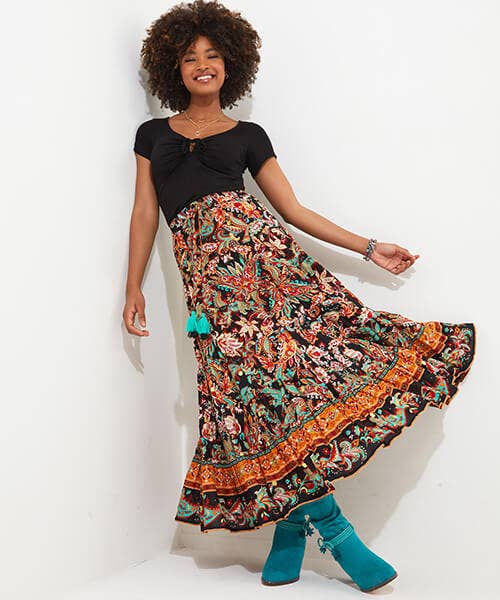 SAFFRON BORDER SKIRT
