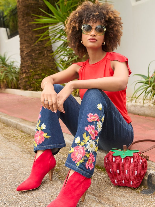 Fabulous Floral Embroidered Jeans