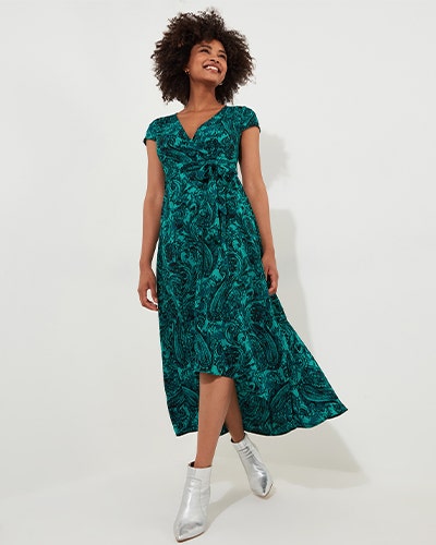 Paisley Wrap Dress Wedding Outfit