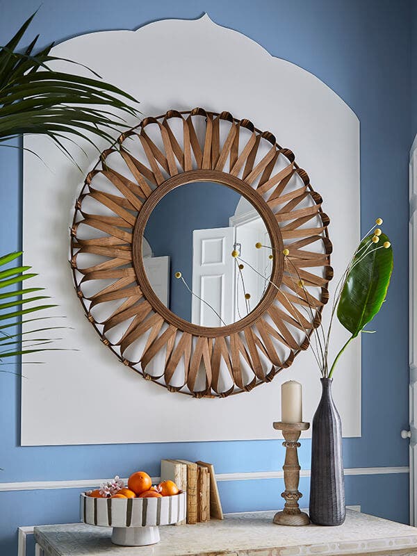 BOHO BAMBOO WALL MIRROR