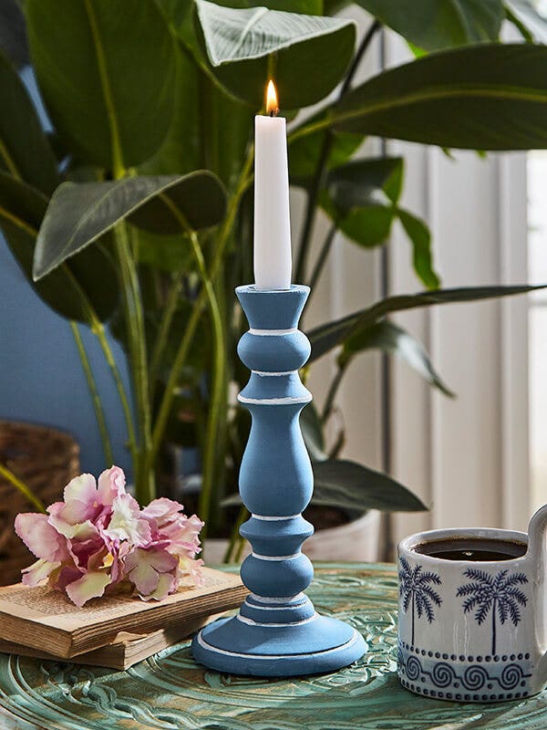 BRILLIANT BLUE CANDLESTICK HOLDER