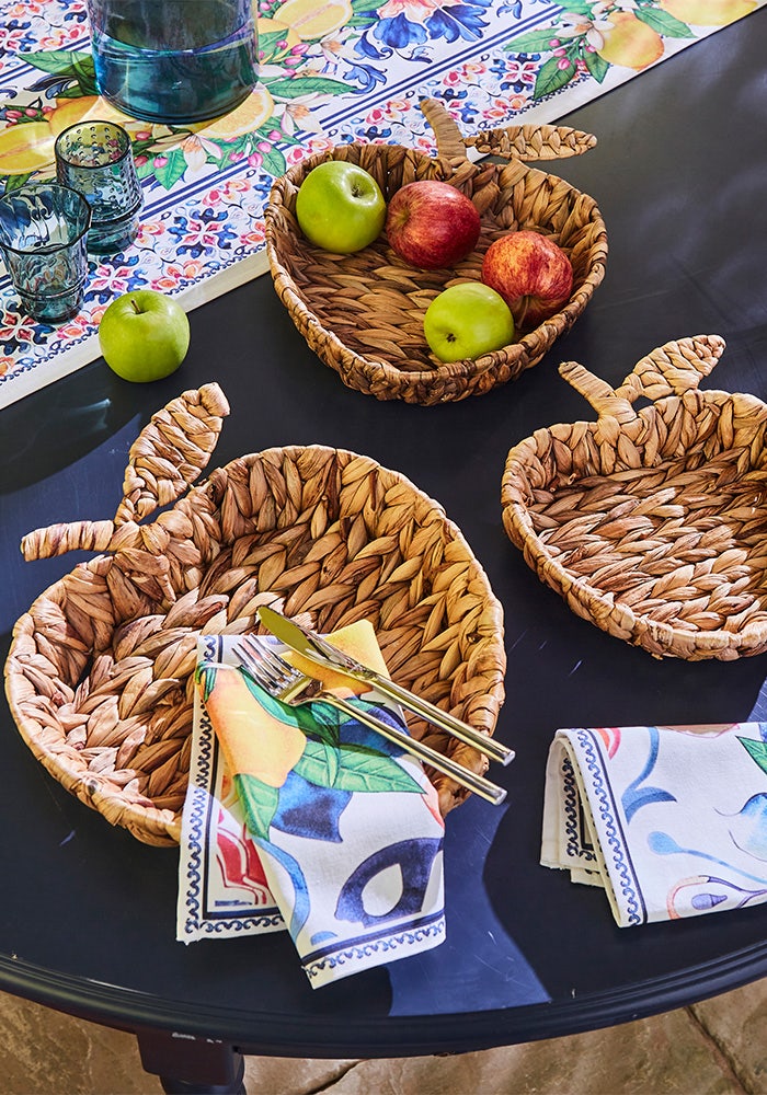 Rattan Apple Tray Trio