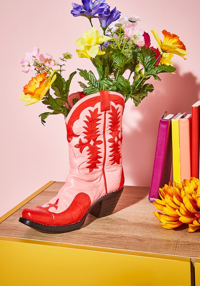 Cowgirl Boot Vase