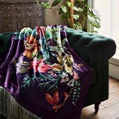 Bold Floral Boutique Velvet Throw