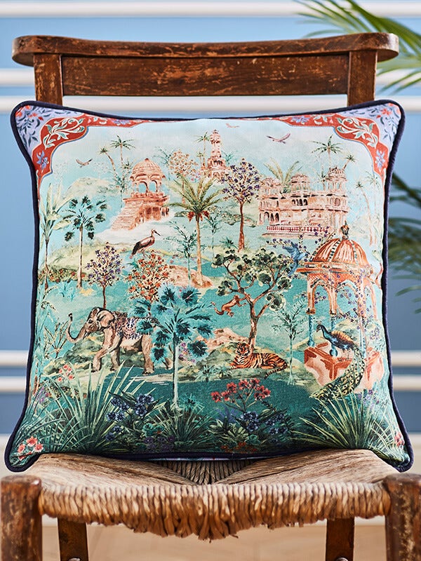 PEACEFUL PERGOLA SCENE REVERSIBLE CUSHION