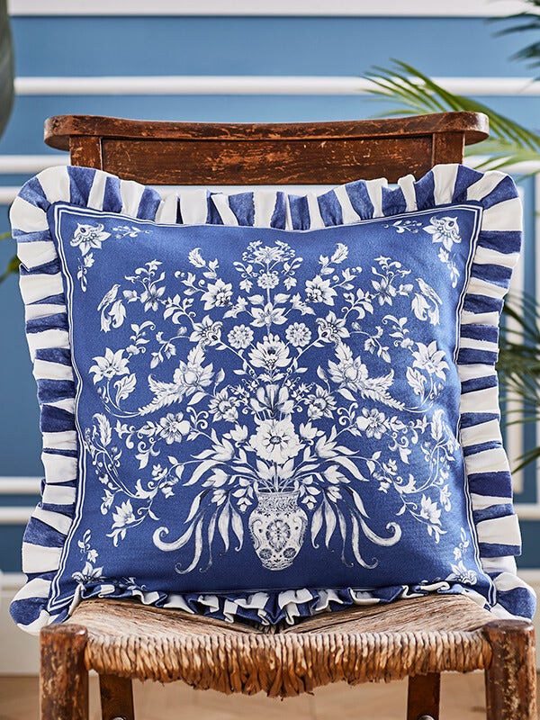 FLORAL VIVID VASE REVERSIBLE CUSHION