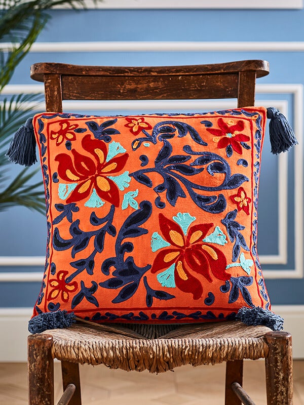ELEGANT EMBROIDERY REVERSIBLE CUSHION