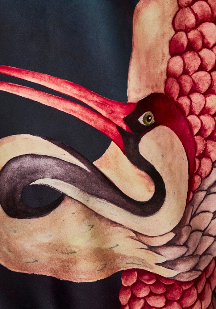 Sakura Herons Velvet Throw
